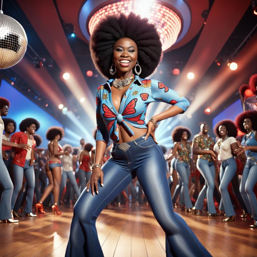 Soul Train Celebration: 3D Rendered Disco Scene
