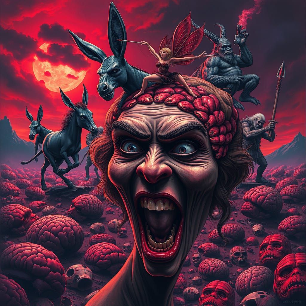 Surreal Crimson Landscape Unveils Dark Biomechanics