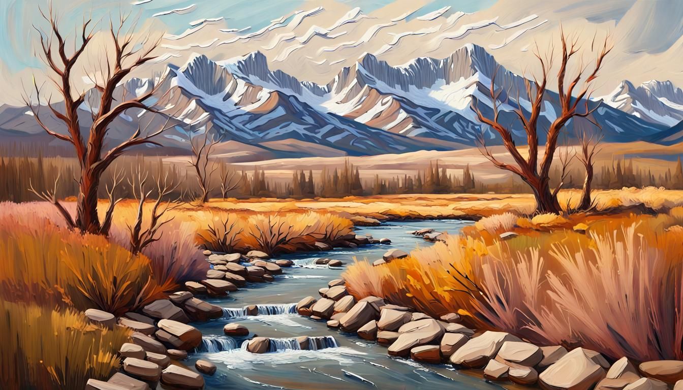 Utah Spring Thaw: An Impasto Painting