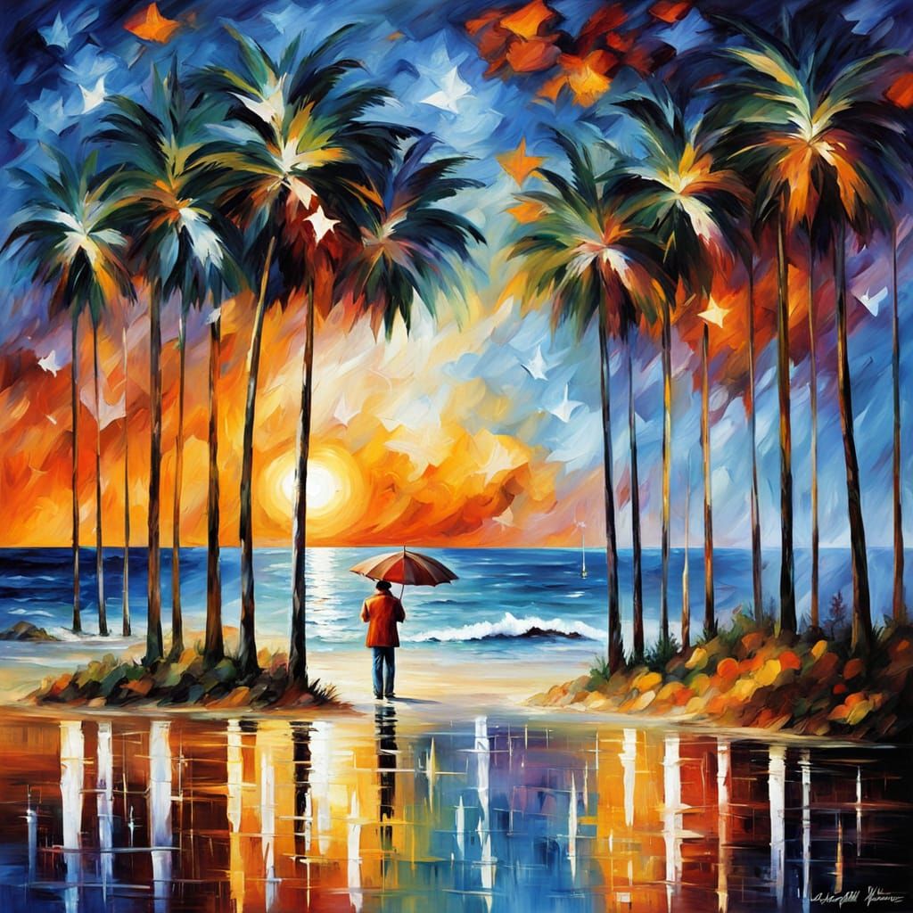 Ethereal Moonlit Serenade in Neo-Impressionist Style