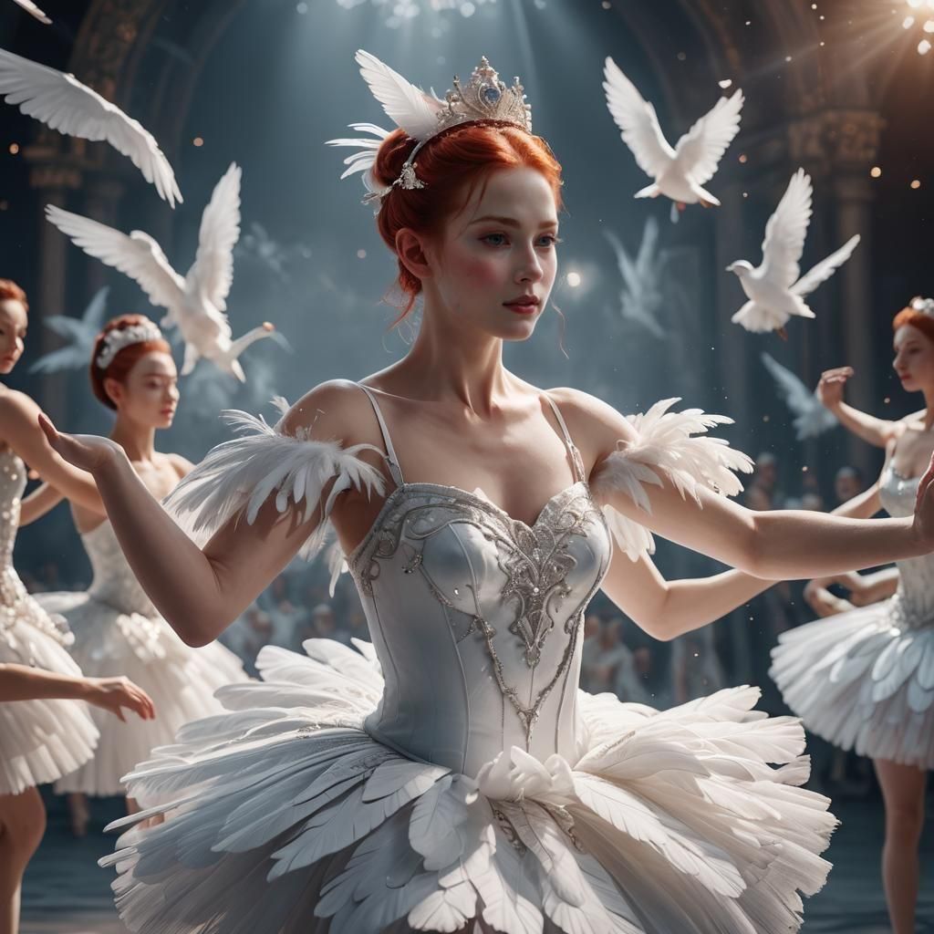 Ballerina in Swan Lake: Hyperrealistic Concept Art