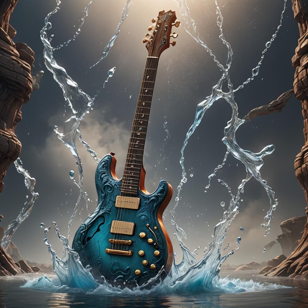 Water Guitar: Detailed Fantasy Concept Art