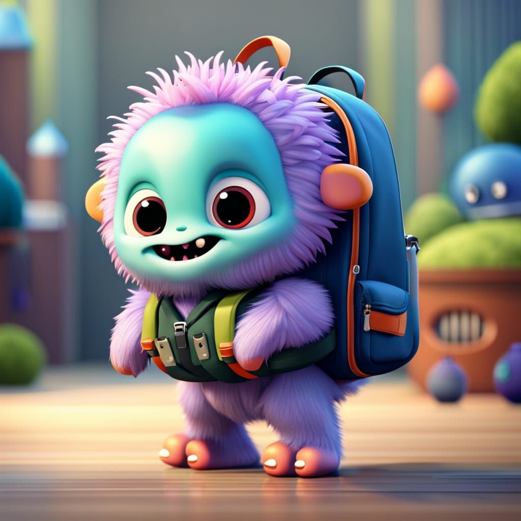 Pixar-Style Baby Monster's First School Day