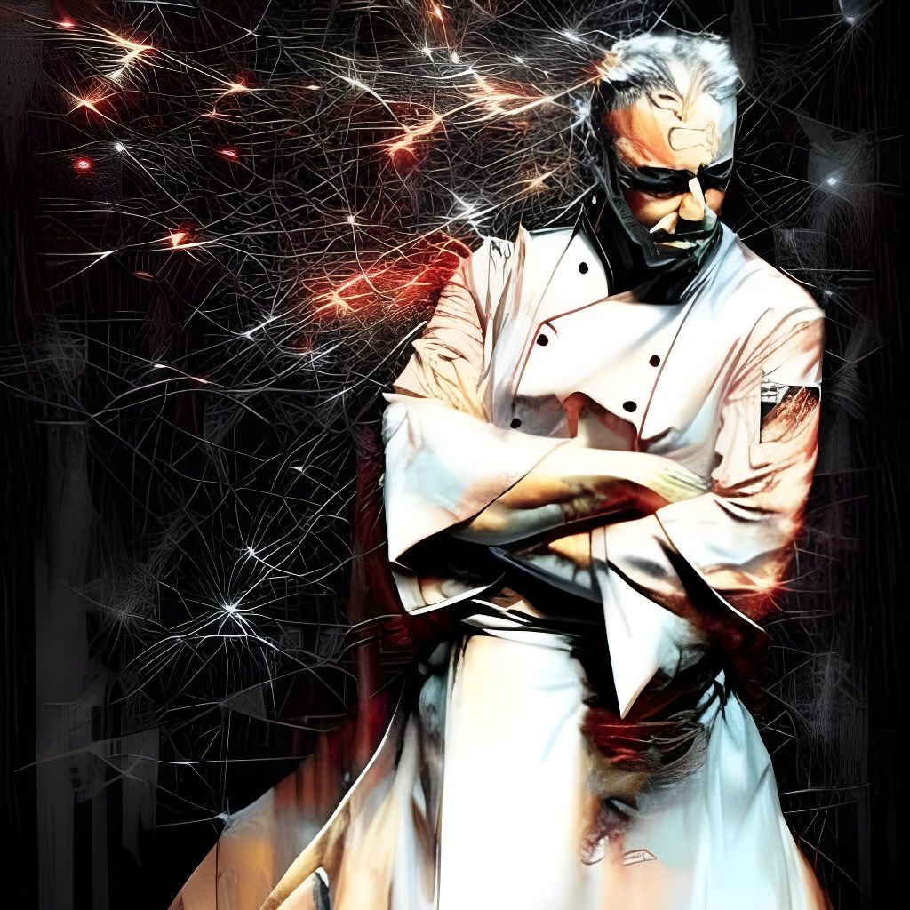 Crying Chef in Chiaroscuro, Digital Illustration