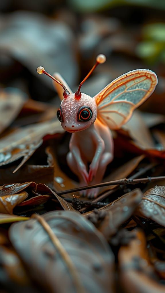 Bashful Dewy Forest Creature in Ethereal Lighting