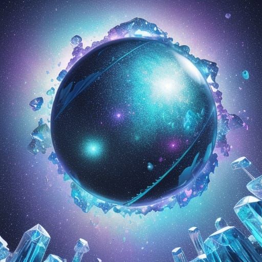 Anime Concept Art: Icy Spheres and Glittering Crystals