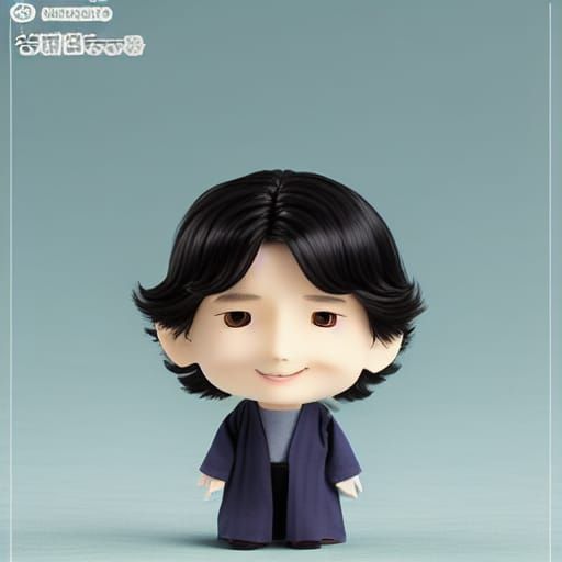 Cute Ben Solo Chibi Doll in Manga Style
