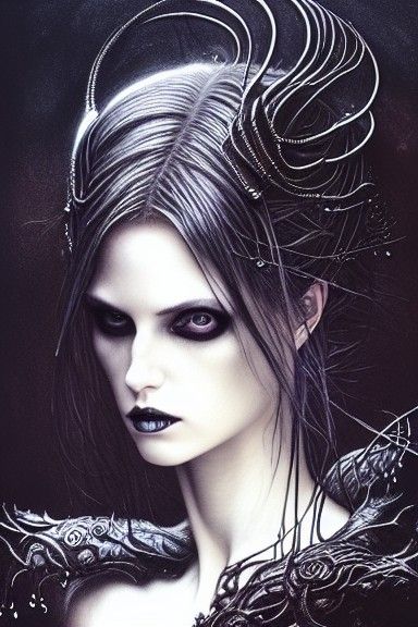 Sinister Portrait of Selene in Digital Art Style