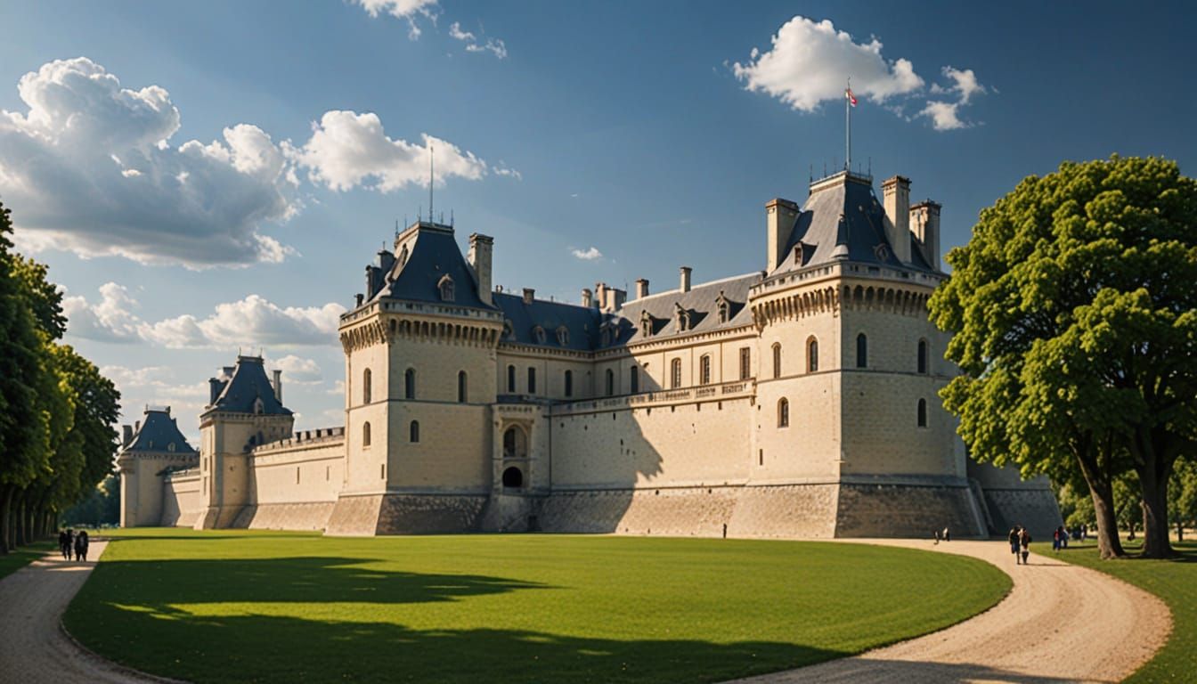 Medieval Fortress in Parisian Countryside