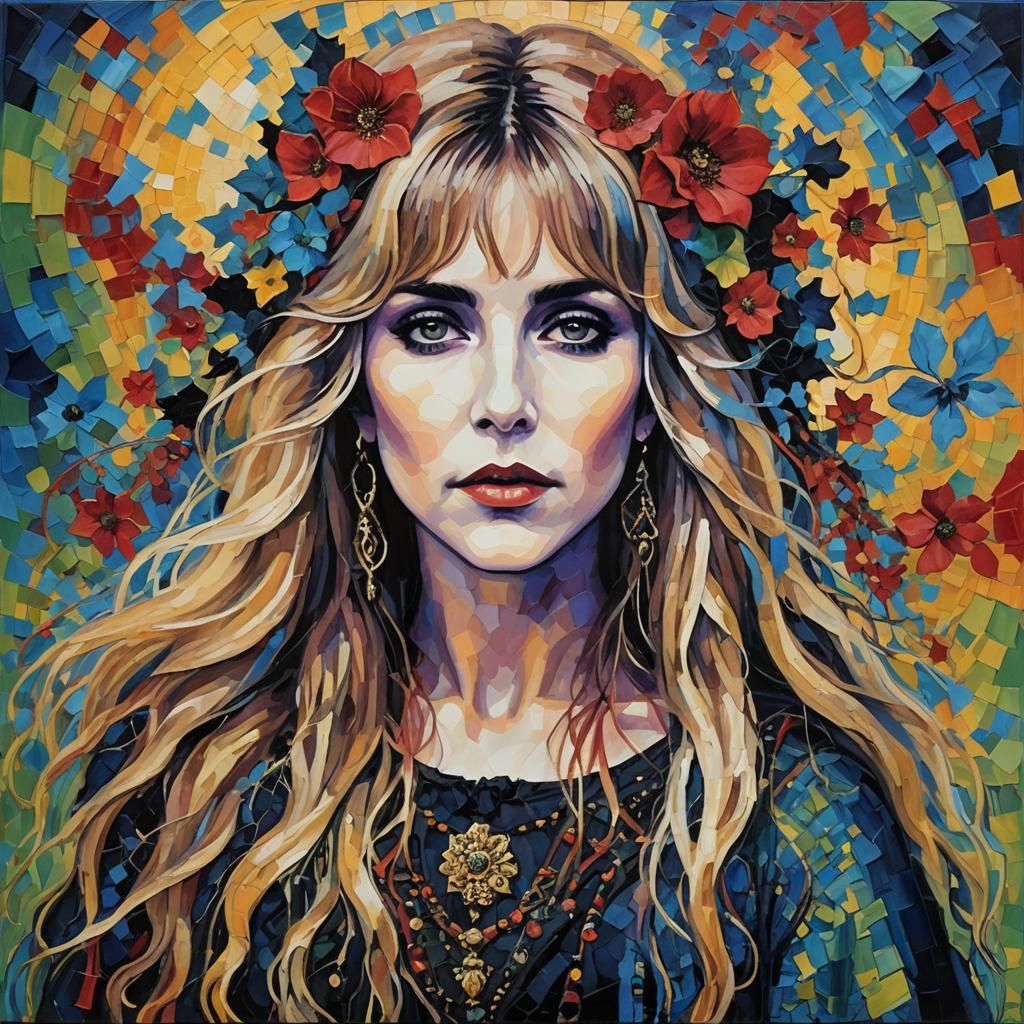 Stevie Nicks Album Cover in Gothic Expressionist Style