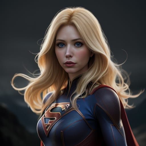 Blonde Superheroine in Hyperrealistic HDR