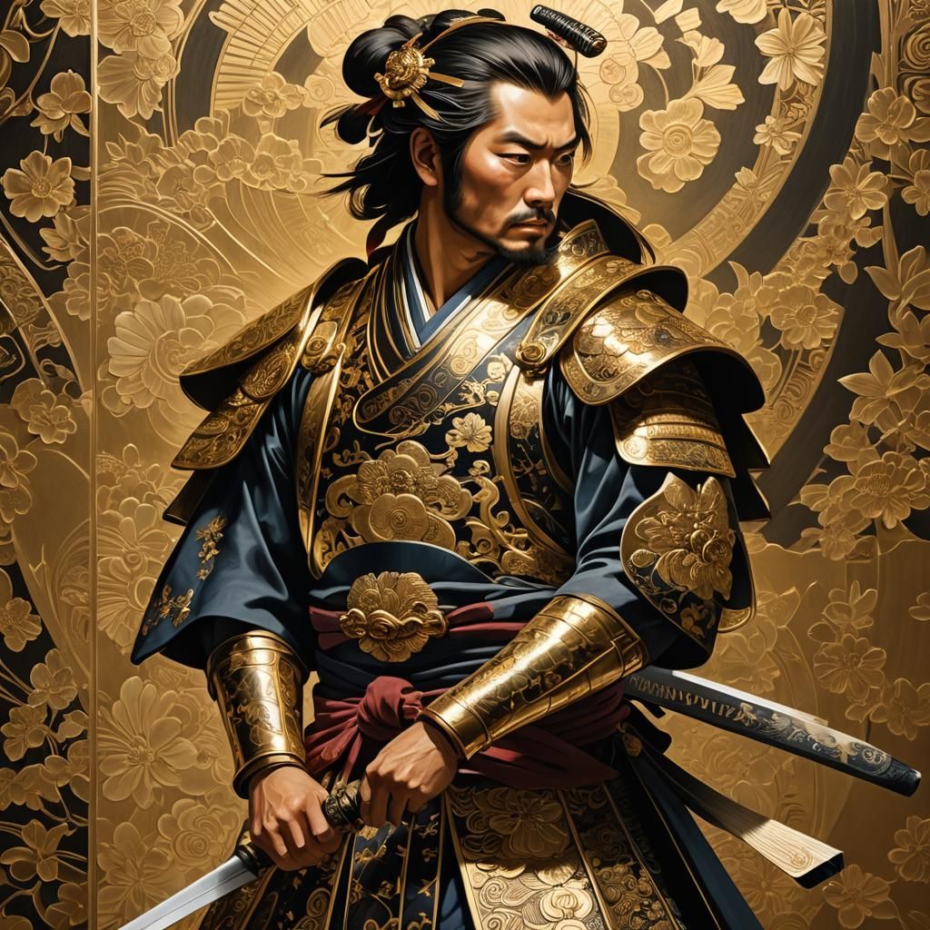 Heroic Samurai in Ingres-Inspired Japonisme Painting