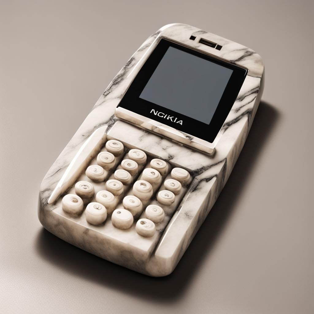 Marble Nokia 3310 Dumbphone in Ancient Greek Style