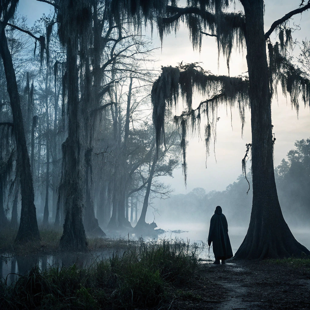 Ethereal Banshee in a Fog-Shrouded Bayou