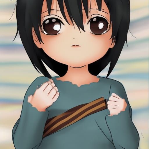 Anime Style Portrait of a Jewish Italian Toddler
