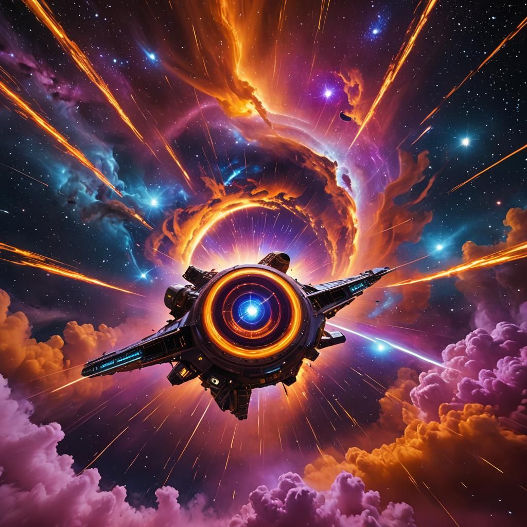 Spaceship Hurtles Through Wormhole in Infrared Space