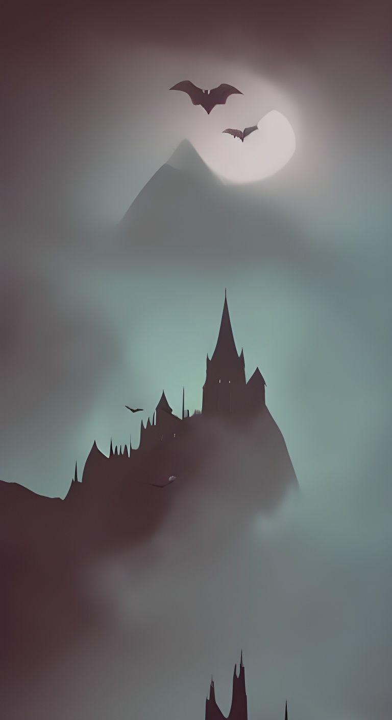 Gloomy Dracula's Castle in Dark Fantasy Style