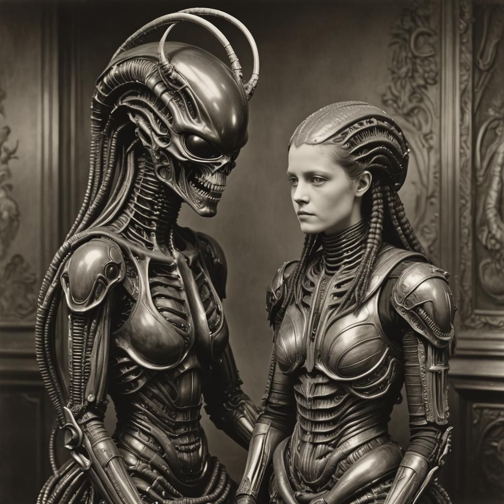 Sapphic Xenomorph Wedding in Victorian Style