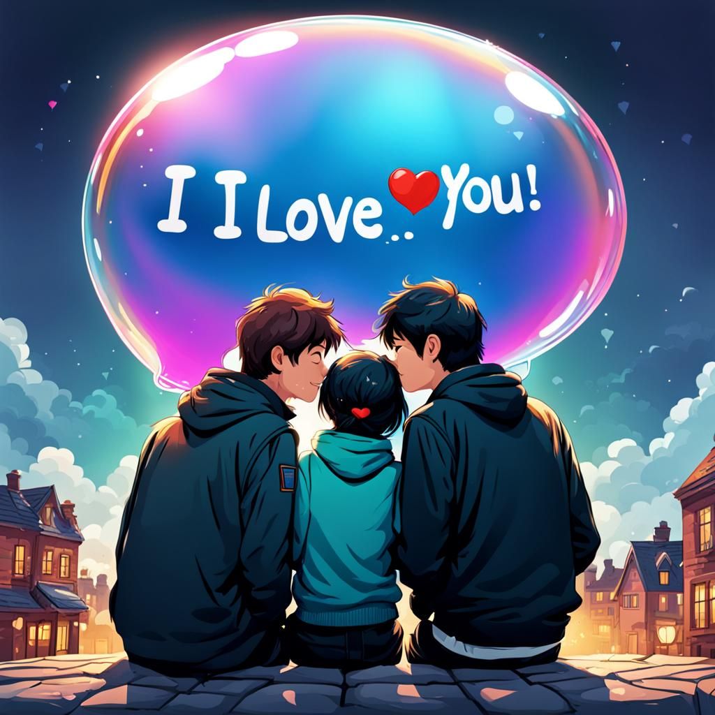I Love You Chat Bubble Between Lovers