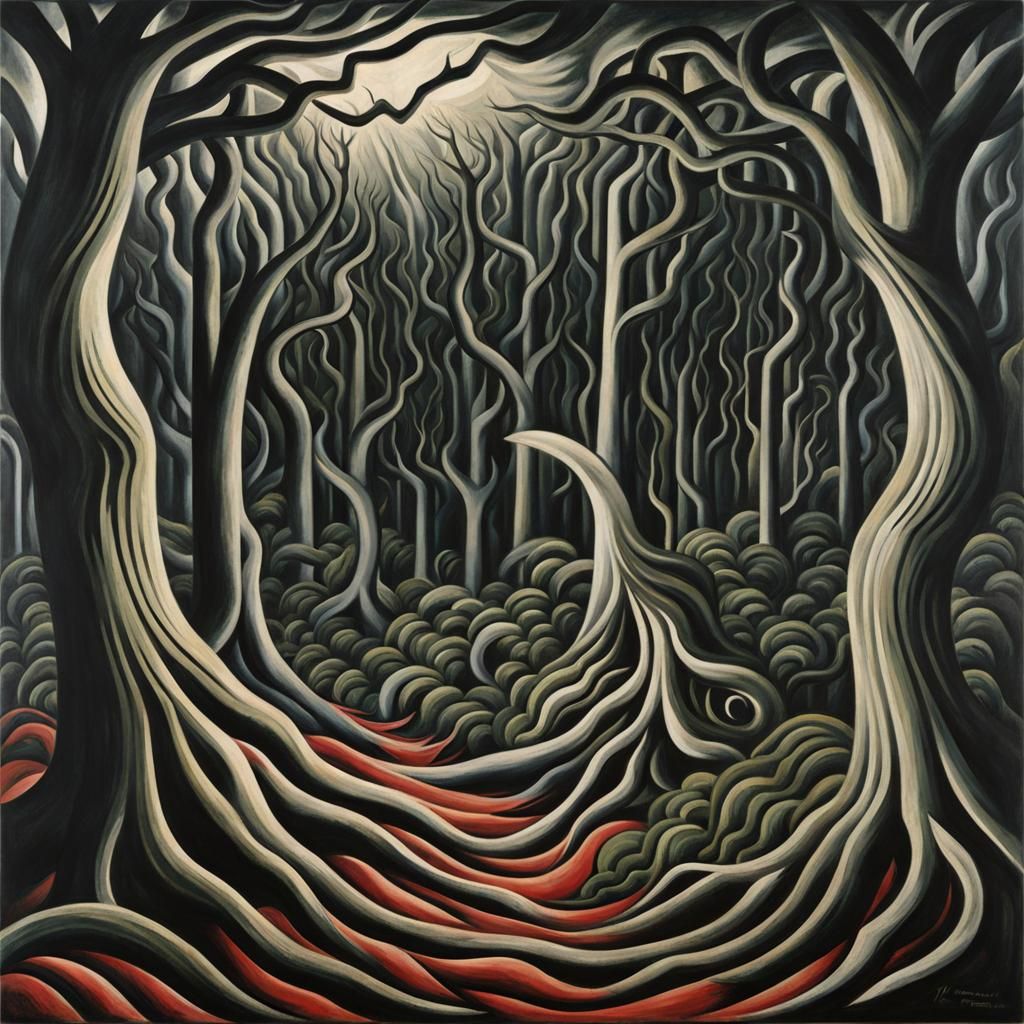 Eldritch Forest in Muralist Style