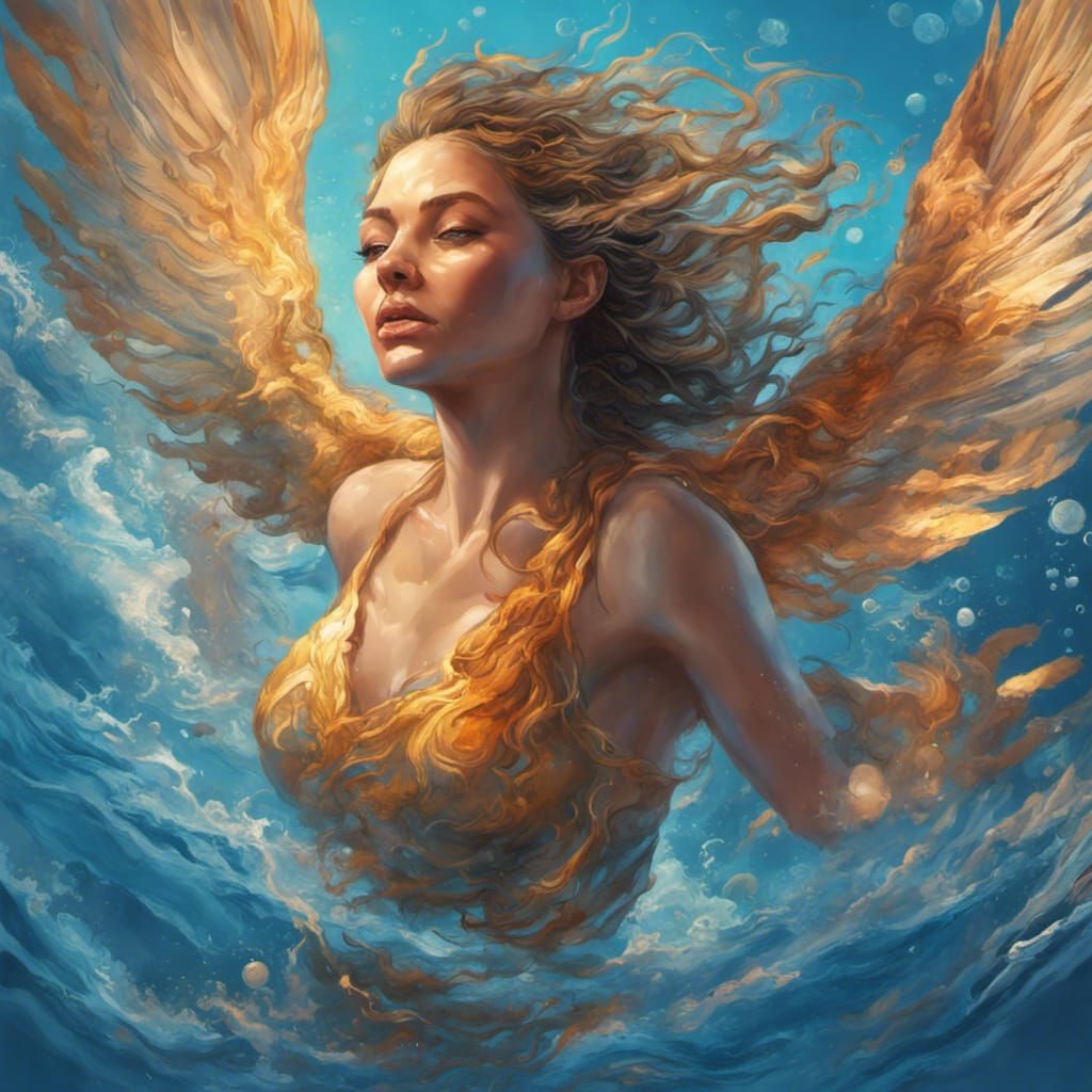 Halcyon Goddess Meditations in Hyperrealistic Splash Art