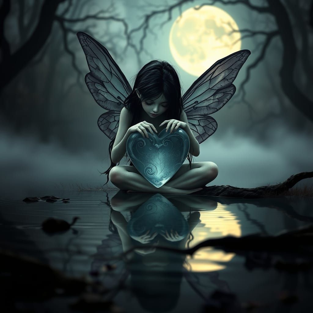 A fairy in the moonlight