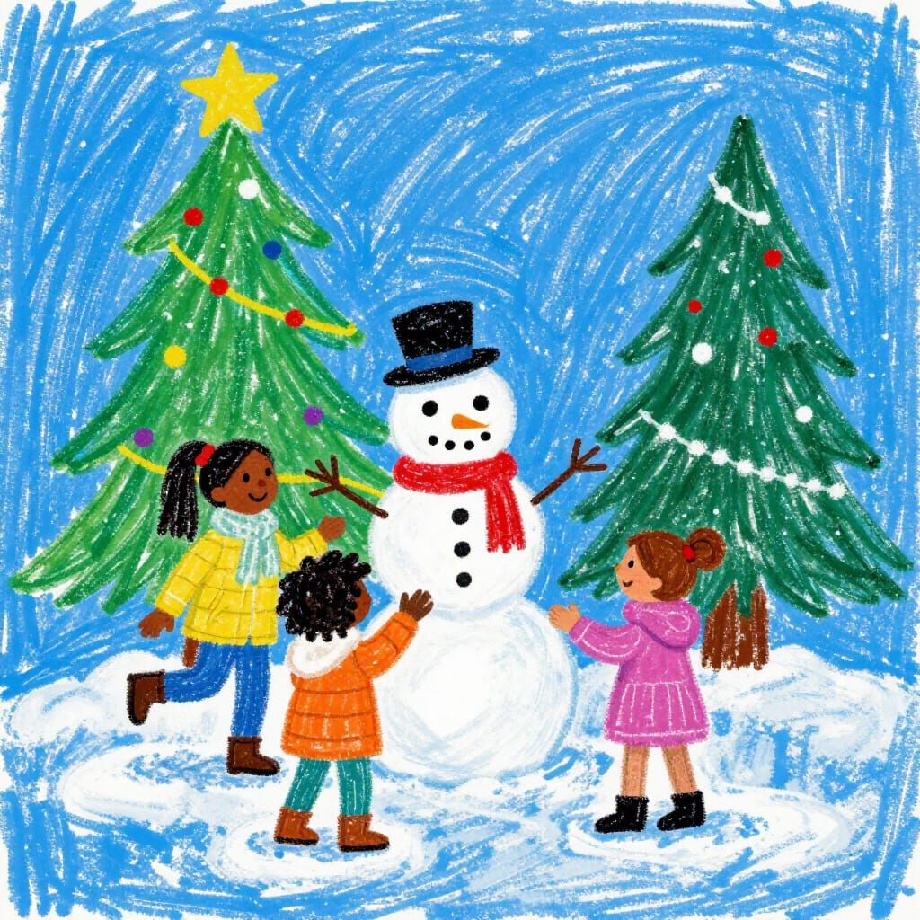 Building a snowman on Christmas