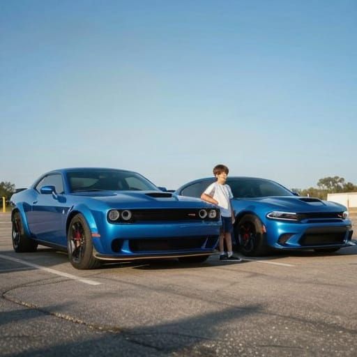 Red Sports Car Speeds Down Desert Highway