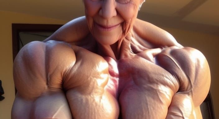 Mega Muscular Bodybuilder Grandma
