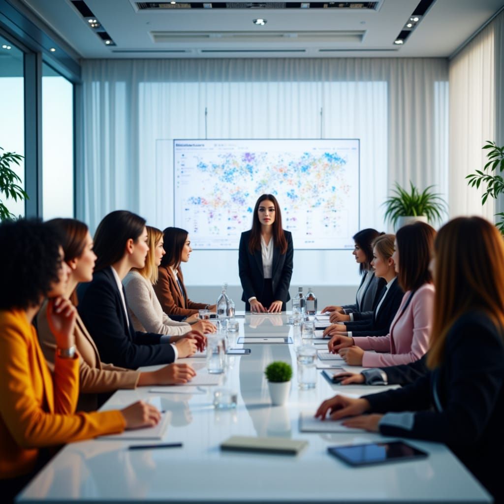 Diverse Women in Professional Meeting, Concept Art