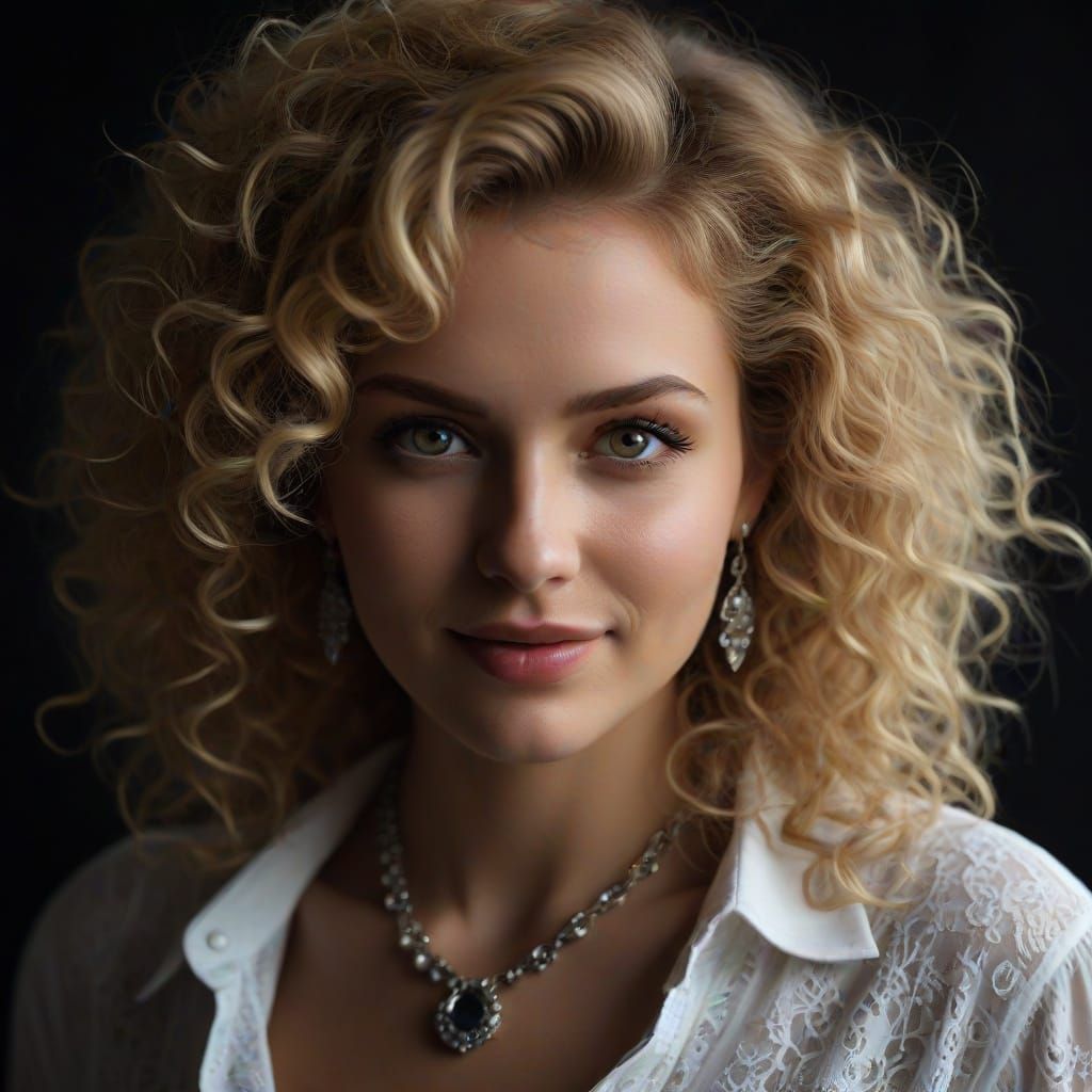 Glamorous Black and White Portrait of a Young Woman