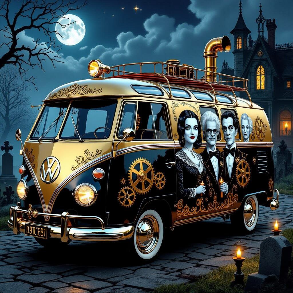 Steampunk Van with Airbrushed Gothic Portraits