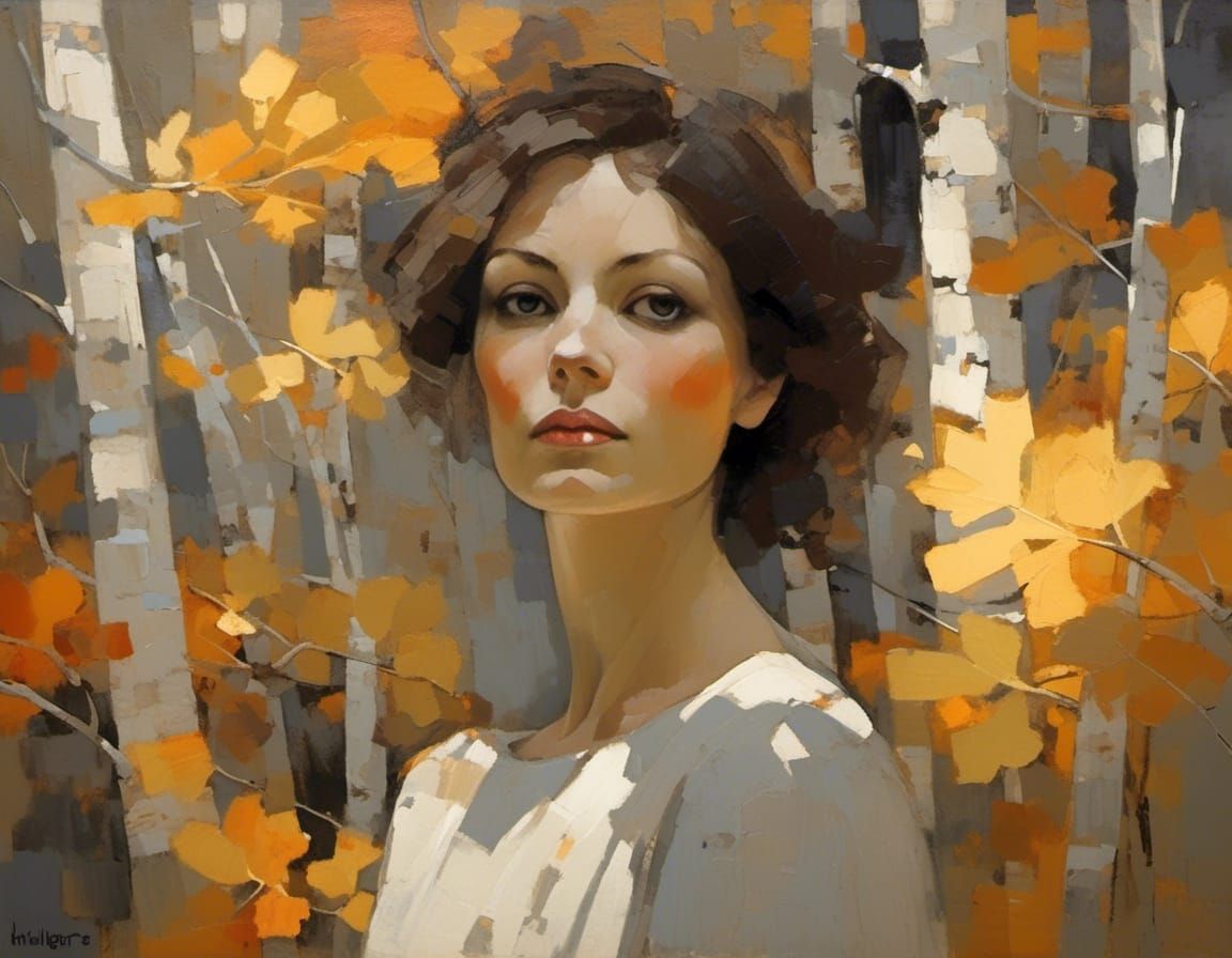 Young Woman in Golden Light: Chiaroscuro Style