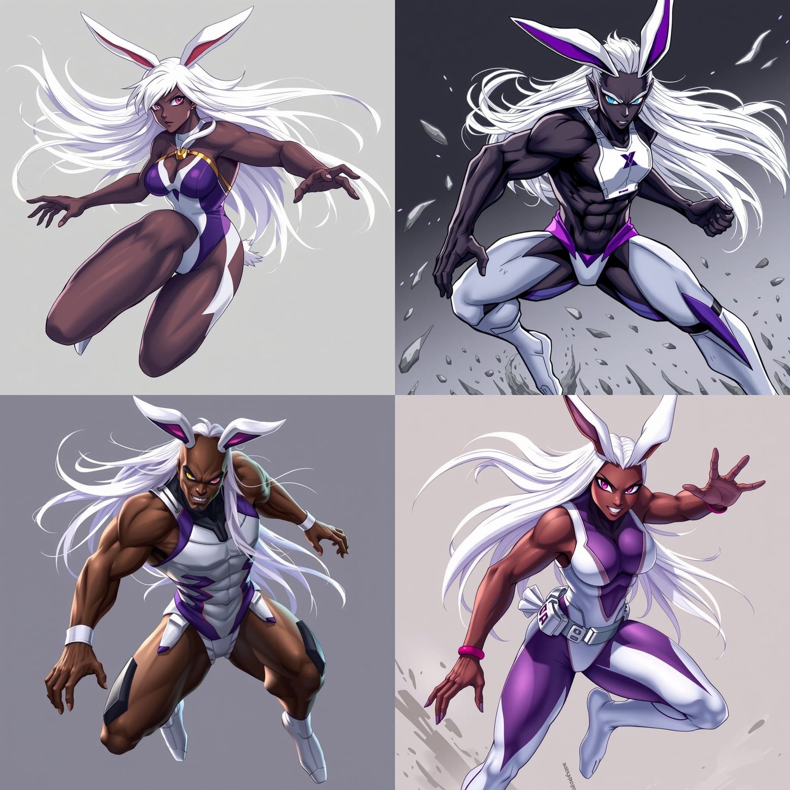 Athletic Rabbit Humanoid in Dynamic Anime Style