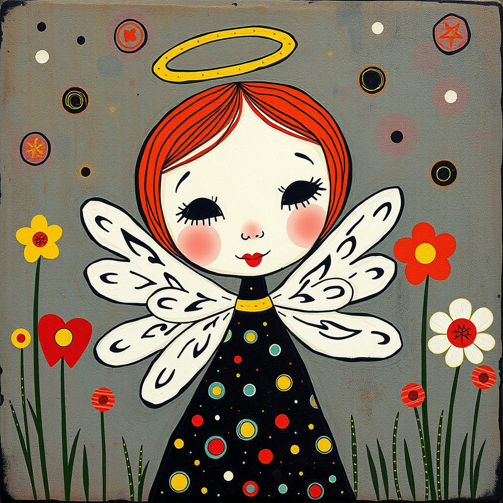 Mod Angel in 1960s Cartoon Style