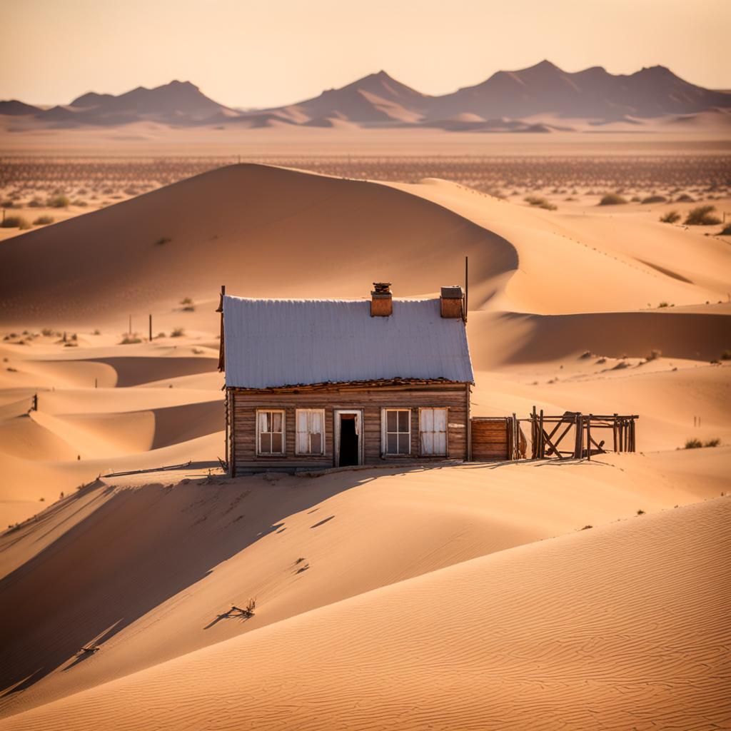 Namib Desert Ghost Town in Natural Light