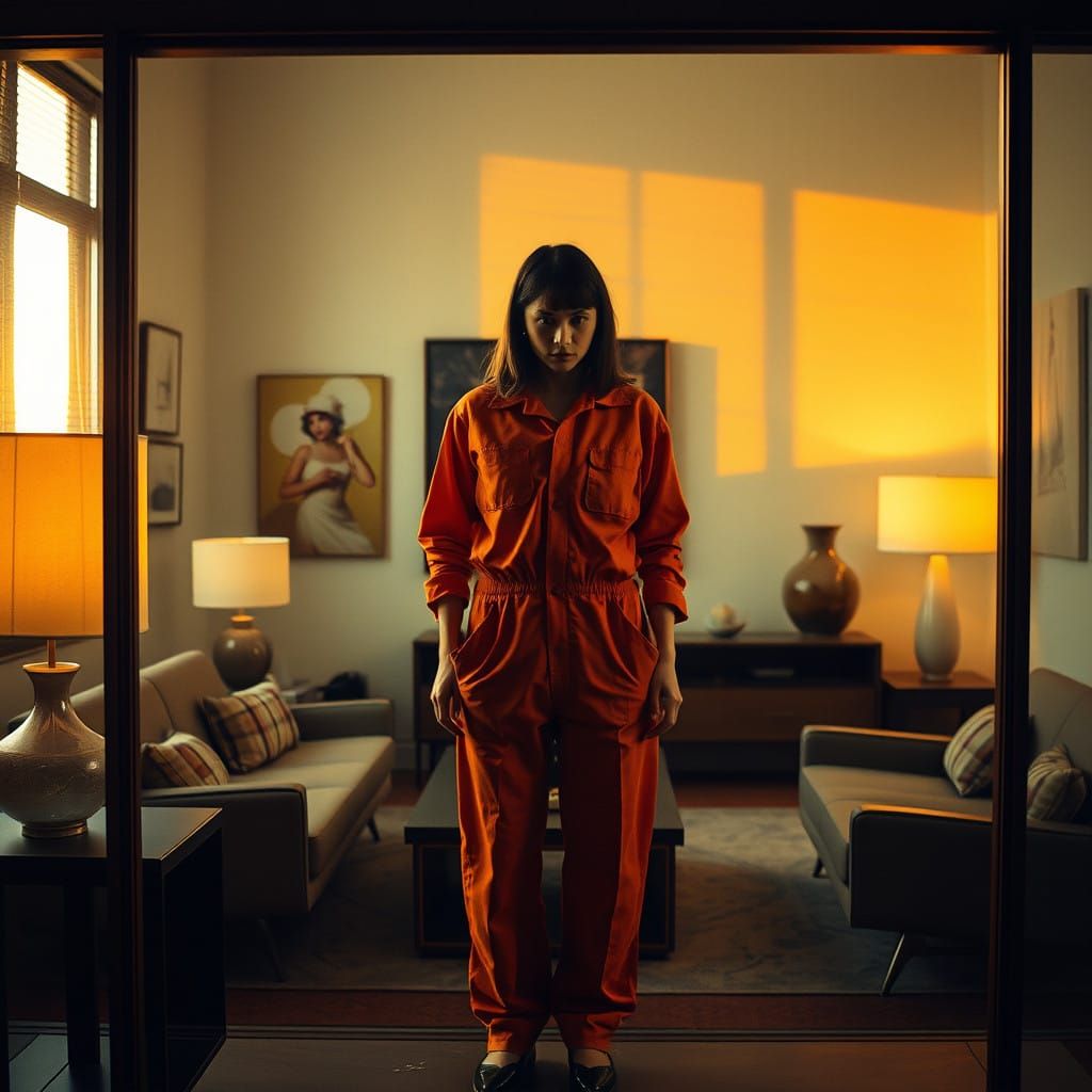 Mid-Century Living Room with Nostalgic Reflections