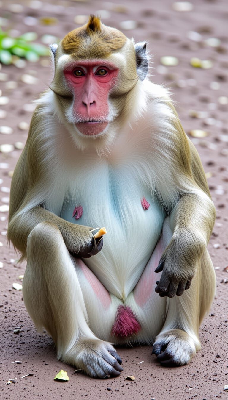 Close Up of a Shaved Monkey's Face