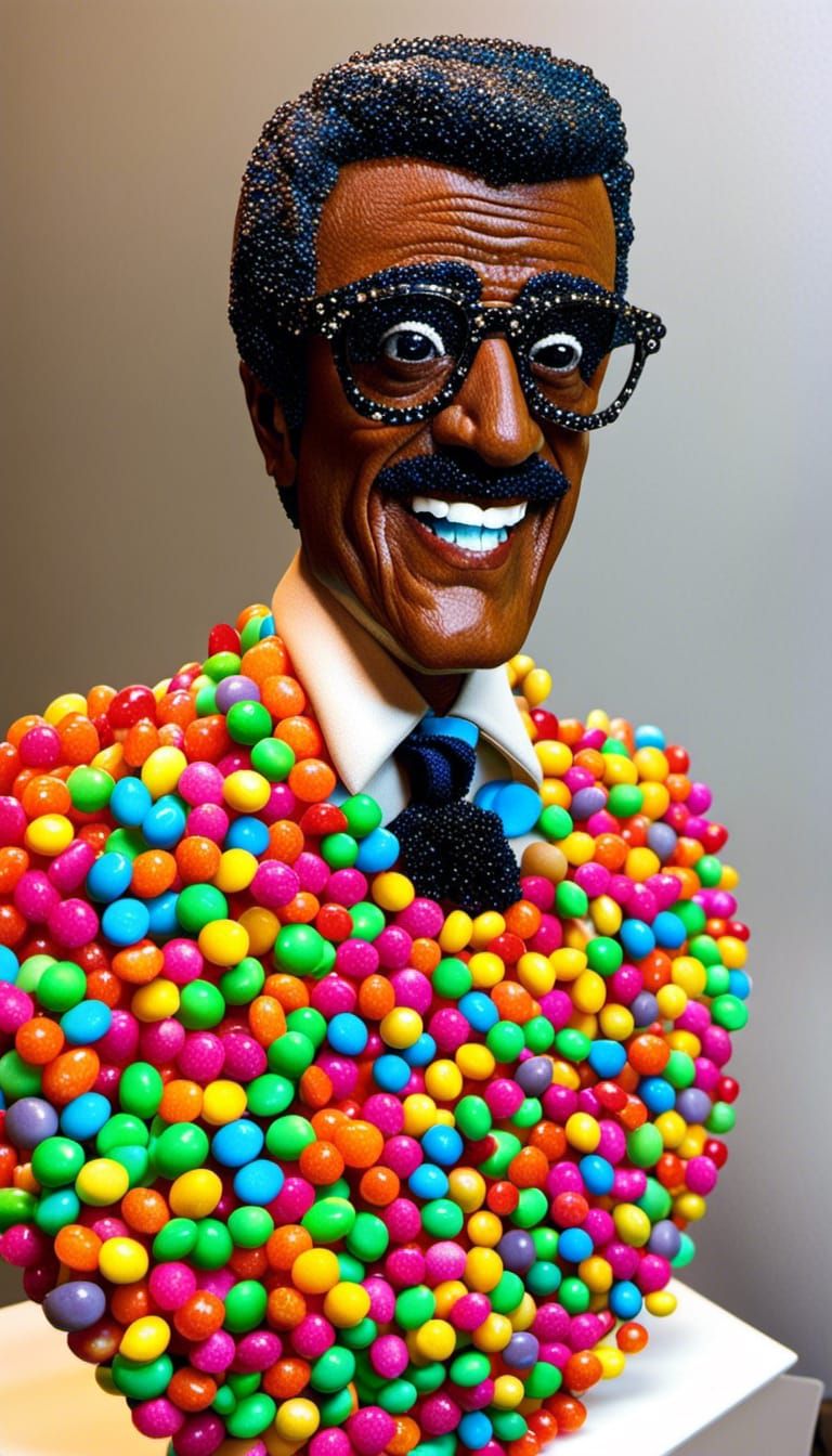 Candy Sammy Davis Jr Portrait: Hyperrealistic Art