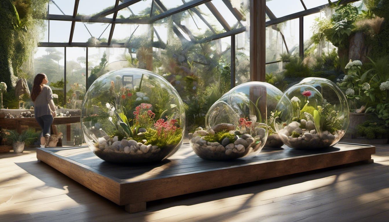 Gemstones Inside a Glass House in Photorealistic Style
