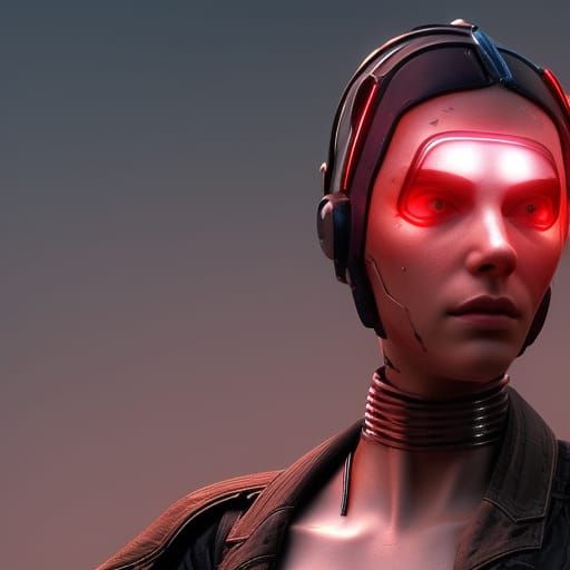 Dystopian Cyborg Hacker in Cyberpunk Concept Art