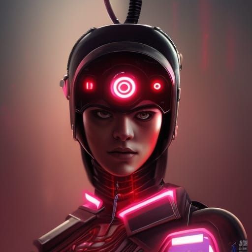 Dystopian Cyborg Hacker: Sci-Fi Concept Art