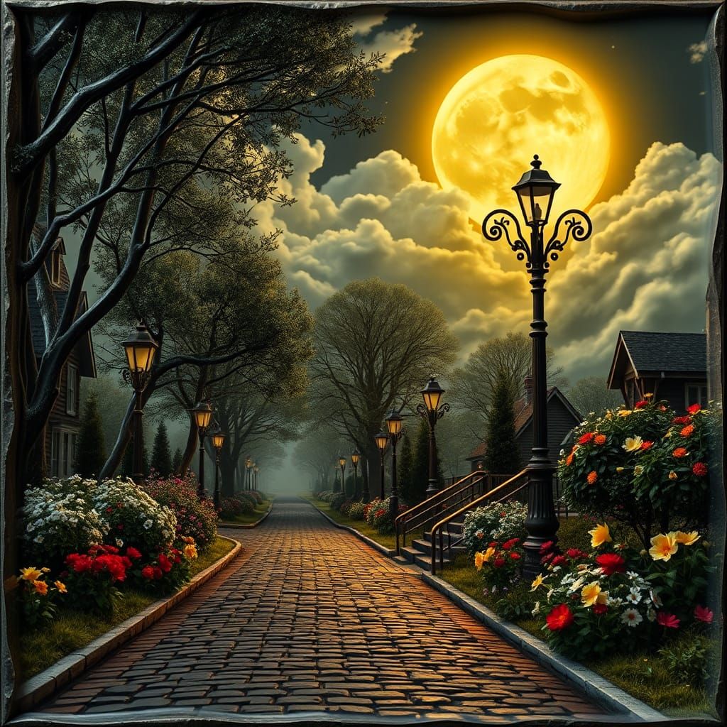 Streetlamps in Art Nouveau Style, 3D Cinematic