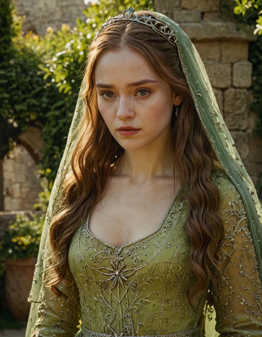 Game of Thrones Lady in Luxurious Medieval Garden