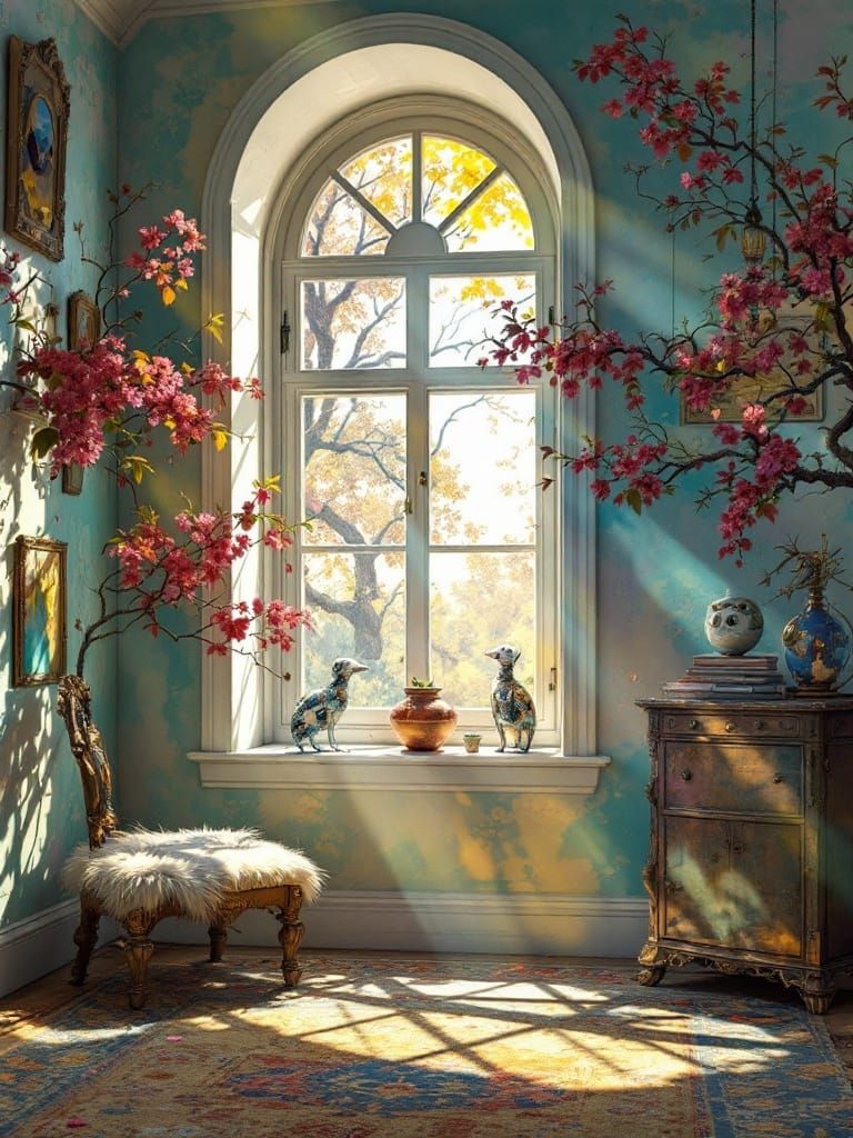 Steampunk Kangarex Bathed in Sunshine, Cloisonnist Style