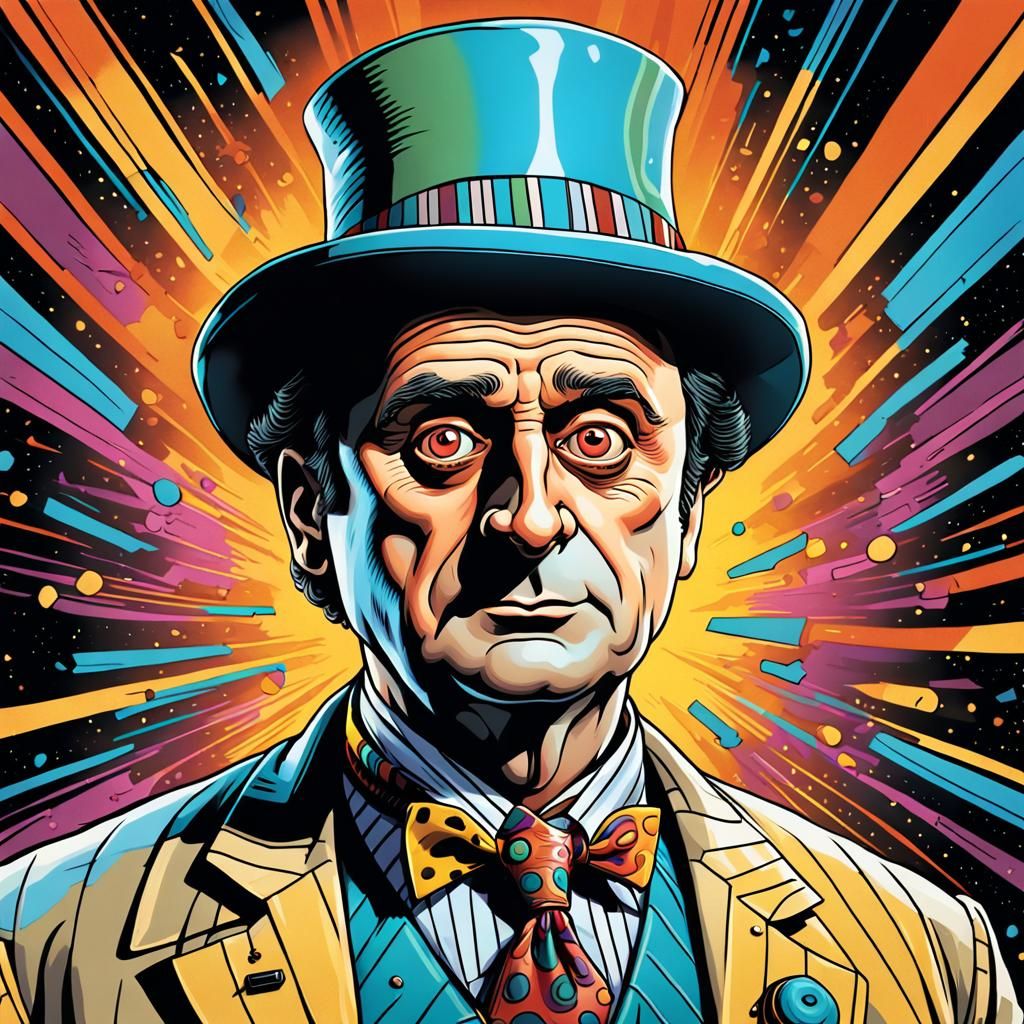 Cartoon Portrait of Seventh Doctor in Simpsons Style