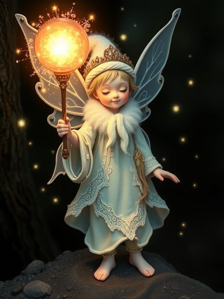 Cute Fairy Sandman Bringing a Dream