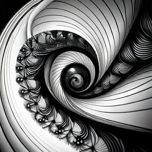 Golden Spiral Nautilus in Dark Academia Style