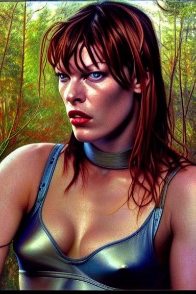 Milla Jovovich as Leeloo in Hyperrealistic Forest