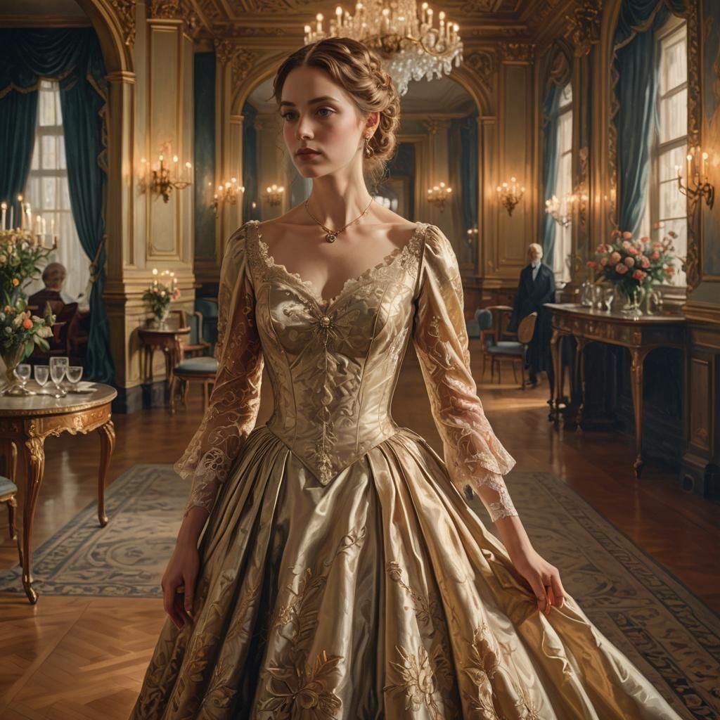 Victorian Ballroom: A Woman in Silk